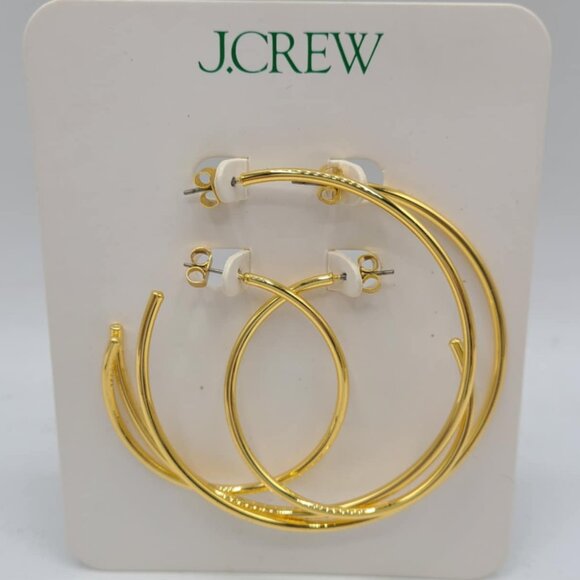 J Crew Set of two Hoop earrings NWT!  NEW! - Picture 1 of 5